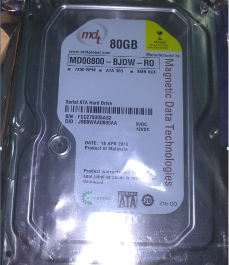 New MDT 80GB 3.5 SATA 7200 RPM