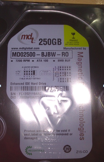 New Hard Disk MDT 250GB ATA-100 3.5 IDE 7200 RPM