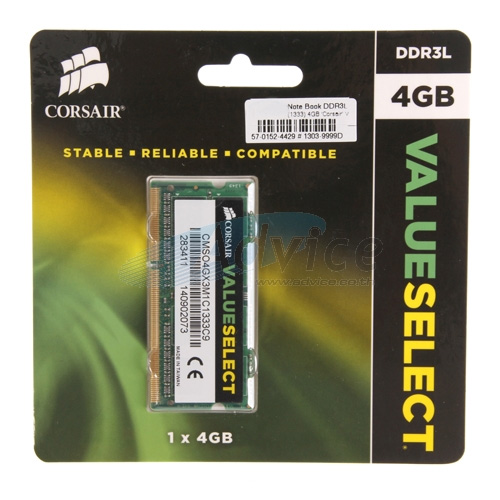 DDR3L(1333, NB) 4GB. \'Corsair\' VALUESELECT