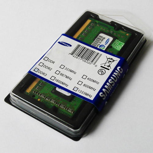 DDR3(1333, NB) 8GB. Samsung