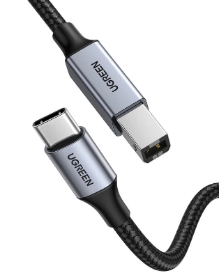 USB C to USB B 2.0 Printer Cable