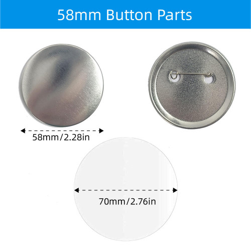 วัสดุ อะไหล่ ทำเข็มกลัดทรงกลม 58mm DIY แป้นโลหะ 1 แพค มี 100 ชุด 4