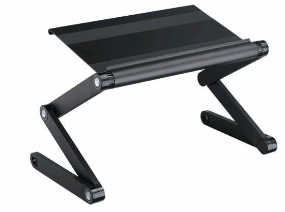 laptop desk โต๊ะวางคอม โน๊ตบุค แบบพกพา ปรับระดับได้หลายแบบ สะดวก วัสดุดี น้ำหนักเบา สีเงิน 2