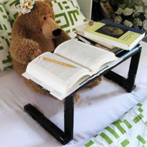 laptop desk โต๊ะวางคอม โน๊ตบุค แบบพกพา ปรับระดับได้หลายแบบ สะดวก วัสดุดี น้ำหนักเบา สีเงิน 5