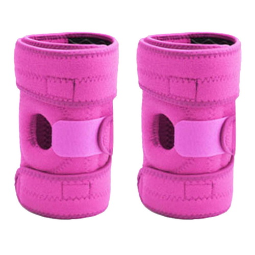 เข็มขัดพยุงเข่า Knee Support ป้องกันเข่า วิ่ง ขี่จักรยาน ปลอดภัย สีชมพูข่า พยุงเข่า คู่ 1
