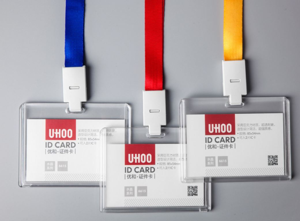 กรอบใส่บัตรพนักงาน กรอบพลาสติกใส acrylic แนวนอน UHOO ใส่บัตรได้ 1-2 ใบ สวยใสทน 1