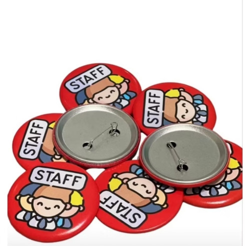 วัสดุ อะไหล่ ทำเข็มกลัดทรงกลม 58mm DIY แป้นโลหะ 1 แพค มี 100 ชุด งานสวย คุณภาพดี 4