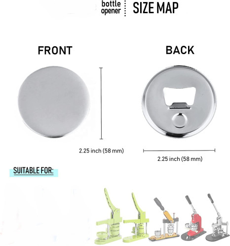 วัสดุ อะไหล่ ทำที่เปิดขวด แม็กเน็ตติดตู้เย็น ทรงกลม 58mm DIY แป้นโลหะ แข็งแรง1 แพค มี 100 ชุด 4