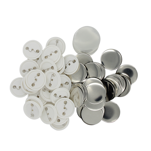 วัสดุ อะไหล่ ทำเข็มกลัดทรงกลม 58mm DIY แป้นพลาสติกขาว 1 แพค มี 100 ชุด 1