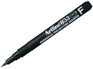ปากกาเขียนแผ่นใสลบไม่ได้ Artline EK-853 F-0.5mm.(ดำ)