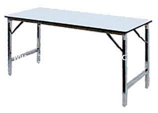 โต๊ะอเนกประสงค์ขาพับโครงขาเหล็ก ชุบโครเมียม แบบเหลี่ยม 180x60x75cm
