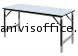 โต๊ะอเนกประสงค์ขาพับโครงขาเหล็ก ชุบโครเมียม แบบเหลี่ยม 120x45x75cm