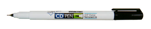 ปากกาเขียนซีดีหัวเข็ม Whiteman : CDP-002สีดำ