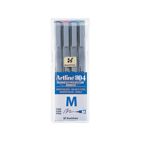 ปากกาเขียนแผ่นใสลบได้ Artline EK-804 ชุดละ4ด้าม4สี (M)