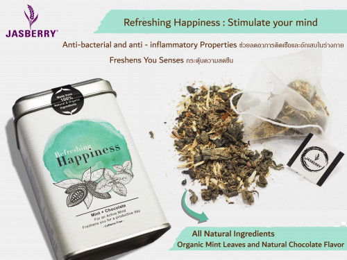 ชาสมุนไพร Jasberry Natural Herbal Tea : Refreshing Happiness (Green)