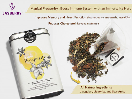 ชาสมุนไพร Jasberry Natural Herbal Tea : Magical Prosperity (White)