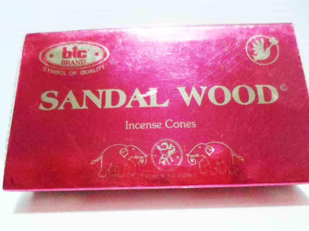Sandalwood Incense Cone BIC  50g   Made In  India
