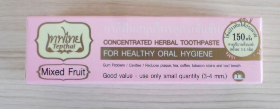 ยาสีฟันสมุนไพรสูตรเข้มข้น รสมิกซ์ฟรุ๊ต(30g) เทพไทย