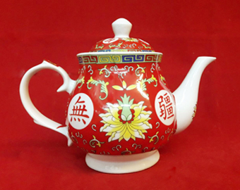 กาน้ำชาแดงลายอักษรจีน(ญ)1400161