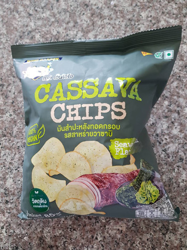 มันสำปะหลังทอดกรอบ รสสาหร่ายวาซาบิ Cassava Chips Seaweed Wasabi Flavour