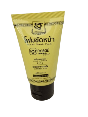 โฟมขัดหน้า สูตรต้นตำรับ 2 in1 Facial Scrub Foam