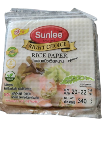 ใบเมี่ยงญวณ ซันลี เหลี่ยม Sunlee Rice Paper Square(340g)