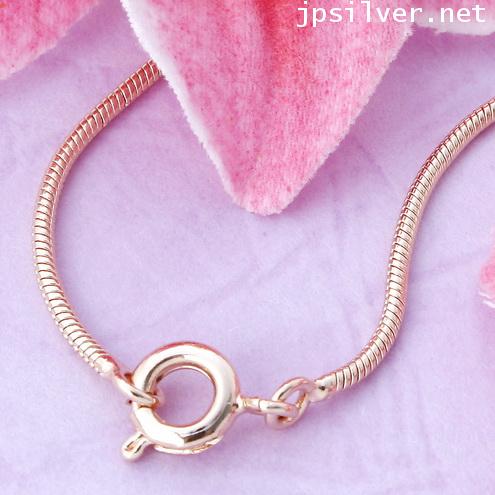 สร้อยคอหุ้ม Pink gold ลายสเน็ค ยาว 16 นิ้ว