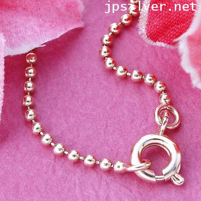 สร้อยคอหุ้ม Pink gold ลายบอล ยาว 16 นิ้ว