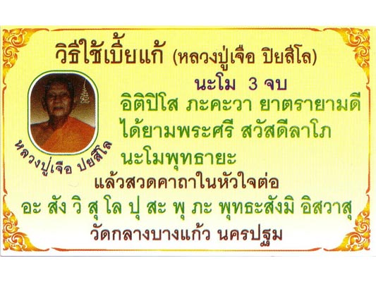 เบี้ยแก้ หลวงปู่เจือ วัดกลางบางแก้ว ถักเชือกชุบรักแบบ 2 หู  บูชาจากวัดโดยตรง 3