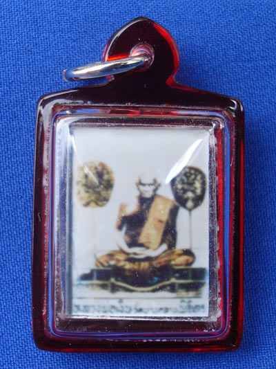 รูปสีหุ้มกระจกหลวงพ่อเงิน วัดบางคลาน หลังหลวงพ่อเดิม เลี่ยมพลาสติก เข้มขลัง สวยมาก