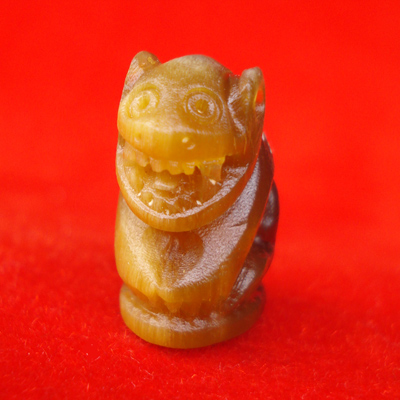 เสือแกะจากเขาควายเผือก อุดผง ตัวใหญ่ สีทูโทน หลวงพ่อสิน วัดละหารใหญ่ ทายาทหลวงปู่ทิม สวยมากหายาก 2