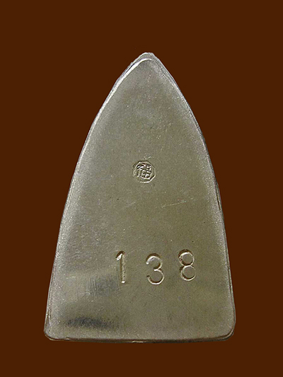 หลวงปู่ทวด หลังเตารีดใหญ่ รุ่นแรก พ่อท่านเขียว รุ่นมงคล 80 เนื้อเงินหนัากากทองคำแท้ๆ หมายเลข 138 1