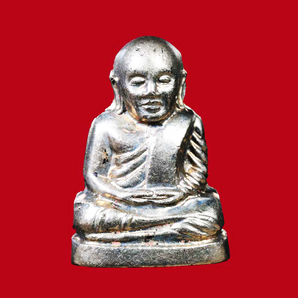 รูปหล่อปั๊มหลวงพ่อเงิน บางคลาน พิมพ์ 15 นับแบงก์ รุ่น 55 มหาบารมี 85 พรรษา เนื้ออัลปาก้า ปี 55