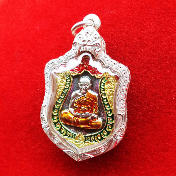 เหรียญเสมา หลวงพ่อฟู วัดบางสมัคร รุ่นรวยทันใจ เจริญพร เนื้อทองแดงมันปูลงยา 3 สี สุดสวย หายาก