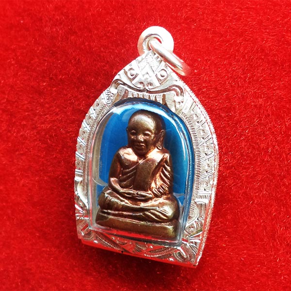 รูปหล่อปั๊มหลวงพ่อเงิน บางคลาน พิมพ์ 15 นับแบงก์ รุ่น 55 มหาบารมี 85 พรรษา เนื้อทองแดง ปี 55