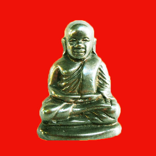 รูปหล่อหลวงพ่อเงินบางคลาน กองทุน ๕๓ พิมพ์นิยม เนื้อนวโลหะกลับดำ ปี 2553 เลข 449 สวยมาก