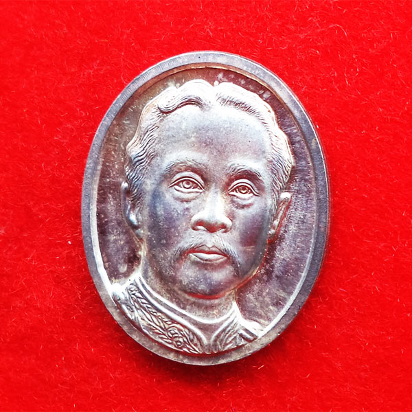 เหรียญที่ระลึก ร. 5 หลัง จปร. เนื้อเงิน วัดนิเวศธรรมประวัติ สร้างศาลากาญจนาภิเษก 23 ตุลาคม 2537