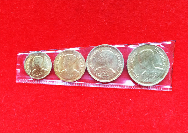เหรียญสตางค์ ปี 2500 ชนิด .05, .25, .10,.05 ส.ต. สภาพสวยทรงคุณค่า จำนวน 4 เหรียญ หายากแล้ว
