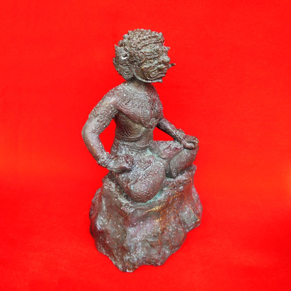 พระพิราพ ขนาดบูชา 5 นิ้ว เนื้อสัมฤทธิ์ รุ่นแรก หลวงปู่กาหลง เขี้ยวแก้ว ปี 2550 แรงมาก สุดหายาก 2