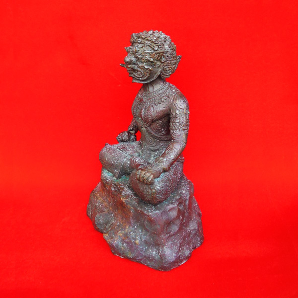 พระพิราพ ขนาดบูชา 5 นิ้ว เนื้อสัมฤทธิ์ รุ่นแรก หลวงปู่กาหลง เขี้ยวแก้ว ปี 2550 แรงมาก สุดหายาก 3