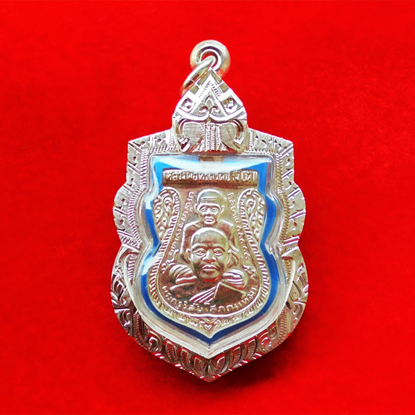หลวงพ่อทวด เหรียญเสมาพุทธซ้อน รุ่นสร้างพิพิธภัณฑ์ วัดช้างให้ 2558 เนื้อเงิน ตลับเงิน 1