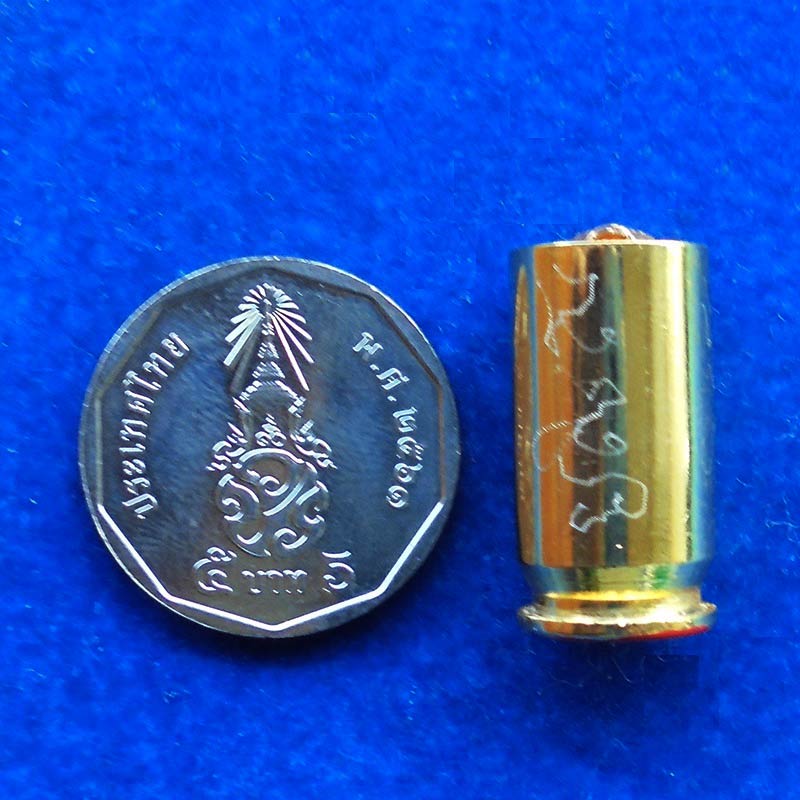 ตะกรุดลูกปืน ประกาสิต(พระร่วง) ขนาด .45 จารมือ รุ่นธนบดี ปลุกเสกวัดสุทัศนฯ ปี 2551 หลวงปู่กาหลงเสก 3
