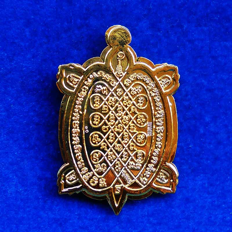 สุดหายาก เหรียญพญาเต่าเรือน รุ่น 9 รวย หลวงพ่อทอง วัดบ้านไร่ เนื้อกะไหล่ทองลงยา หน้ากากเงิน เลข 70 2