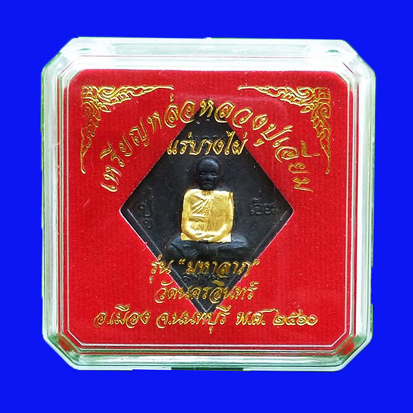 เหรียญหล่อหลวงปู่เอี่ยม ข้าวหลามตัด แร่บางไผ่ ฝังแผ่นยันต์ทองคำแท้ รุ่นมหาลาภ วัดนครอินทร์ ปี 60 1
