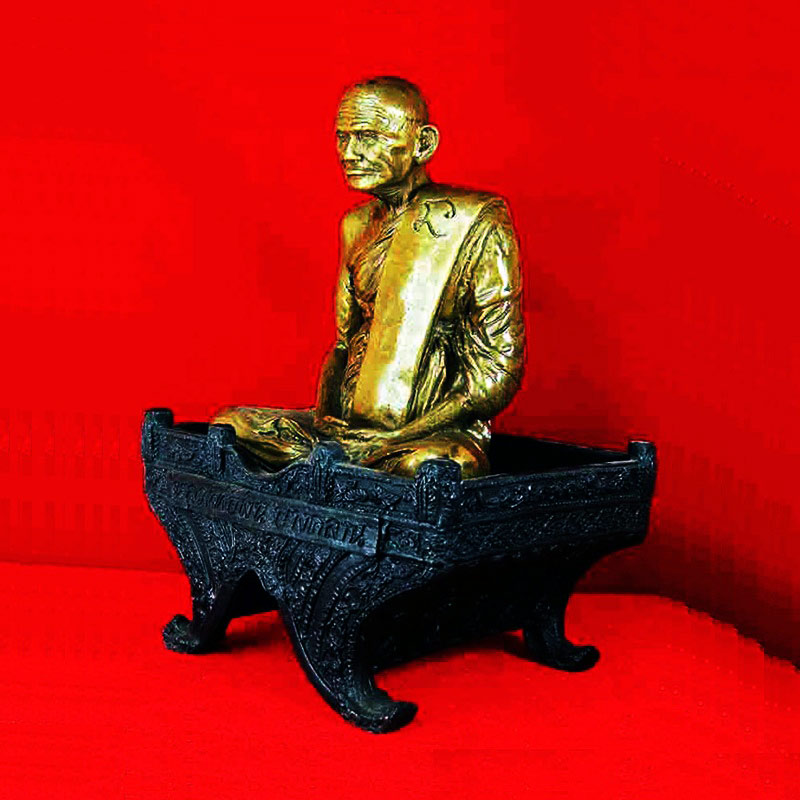 พระบูชา หลวงพ่อเงิน วัดบางคลาน 2 ถอด เนื้อทองเหลืองรมมันปู หน้าตัก 5 นิ้ว รุ่นตัดลูกนิมิต วัดห้วยเขน 1