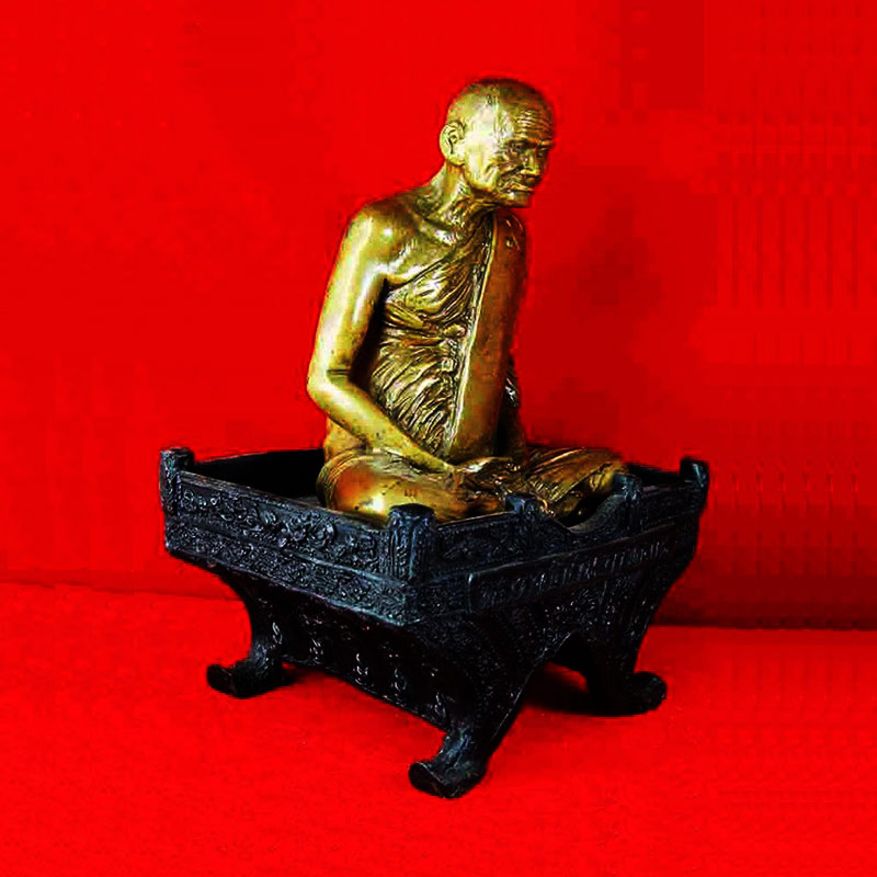 พระบูชา หลวงพ่อเงิน วัดบางคลาน 2 ถอด เนื้อทองเหลืองรมมันปู หน้าตัก 5 นิ้ว รุ่นตัดลูกนิมิต วัดห้วยเขน 2