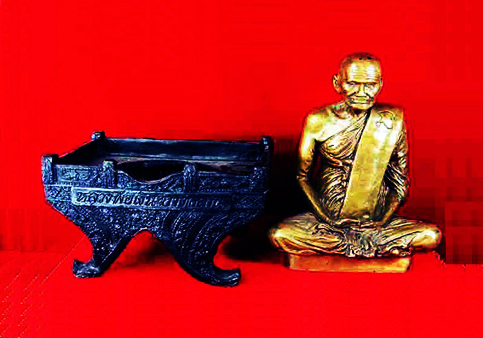 พระบูชา หลวงพ่อเงิน วัดบางคลาน 2 ถอด เนื้อทองเหลืองรมมันปู หน้าตัก 5 นิ้ว รุ่นตัดลูกนิมิต วัดห้วยเขน 4