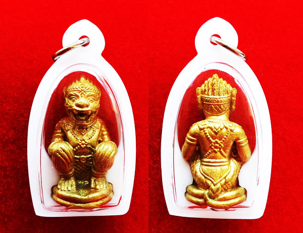 หนุมานเสาร์ 5 หาวเป็นเงินเป็นทอง เนื้อทองฝาบาตร ปลุกเสกโดยหลวงปู่วาส วัดสะพานสูง นนทบุรี 2