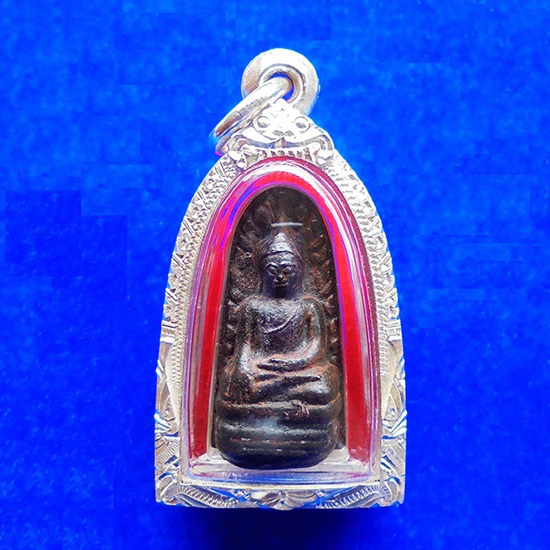 พระรอดลำพูน แร่บางไผ่ พิมพ์ใหญ่ วัดนครอินทร์ ปี 2549 สวยเข้มขลัง และหายาก ตลับเงิน 1