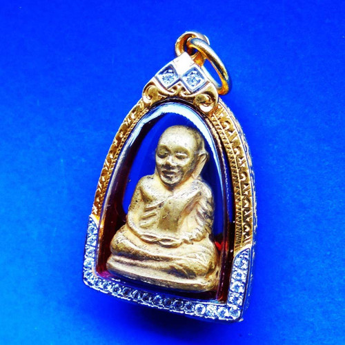 รูปหล่อหลวงพ่อเงิน บางคลาน ปี 16 เลข ๒ เนื้อทองเหลือง กันกลึง วัดบางคลานจัดสร้าง ปี 2516